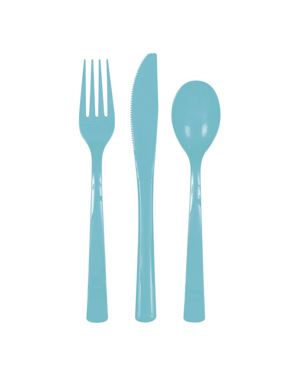 Teal Coloured Plastic Party Cutlery Set (18 Pack)