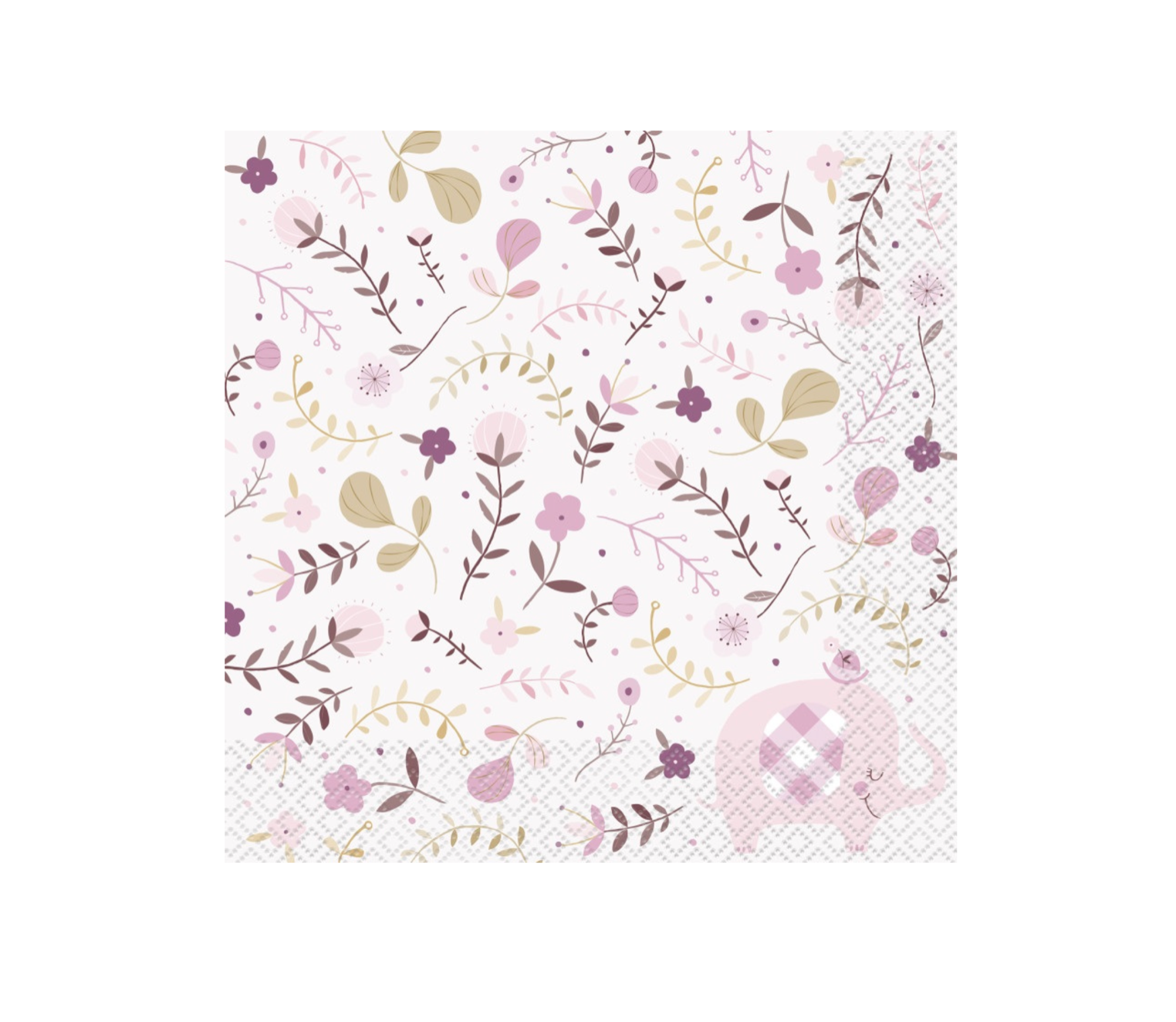 Pink Elephant Baby Shower Party Napkins (16 Pack)