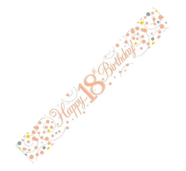 18th Birthday Rose Gold Fizz Party Banner (1 Pack)