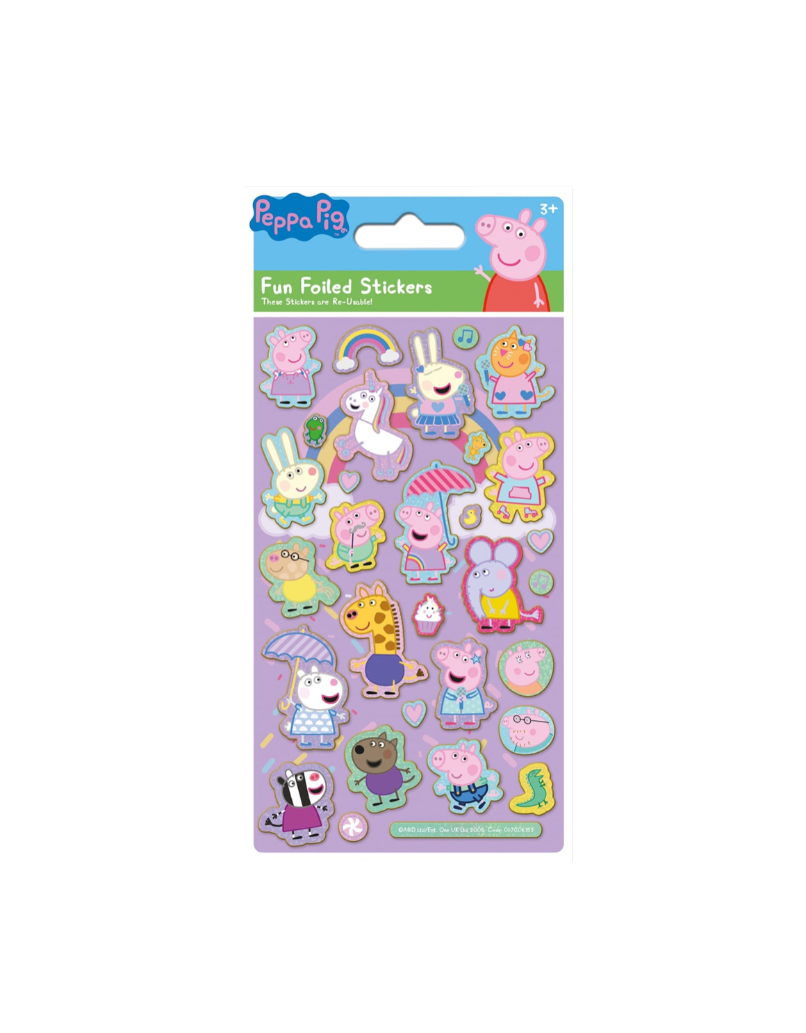 Peppa Pig Purple Reusable Sticker Sheet (1 Sheet)