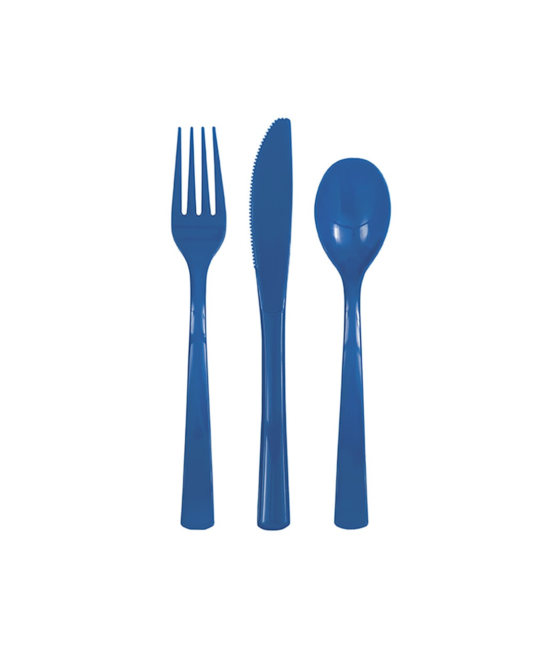 Royal Blue Coloured Plastic Party Cutlery Set (18 Pack)