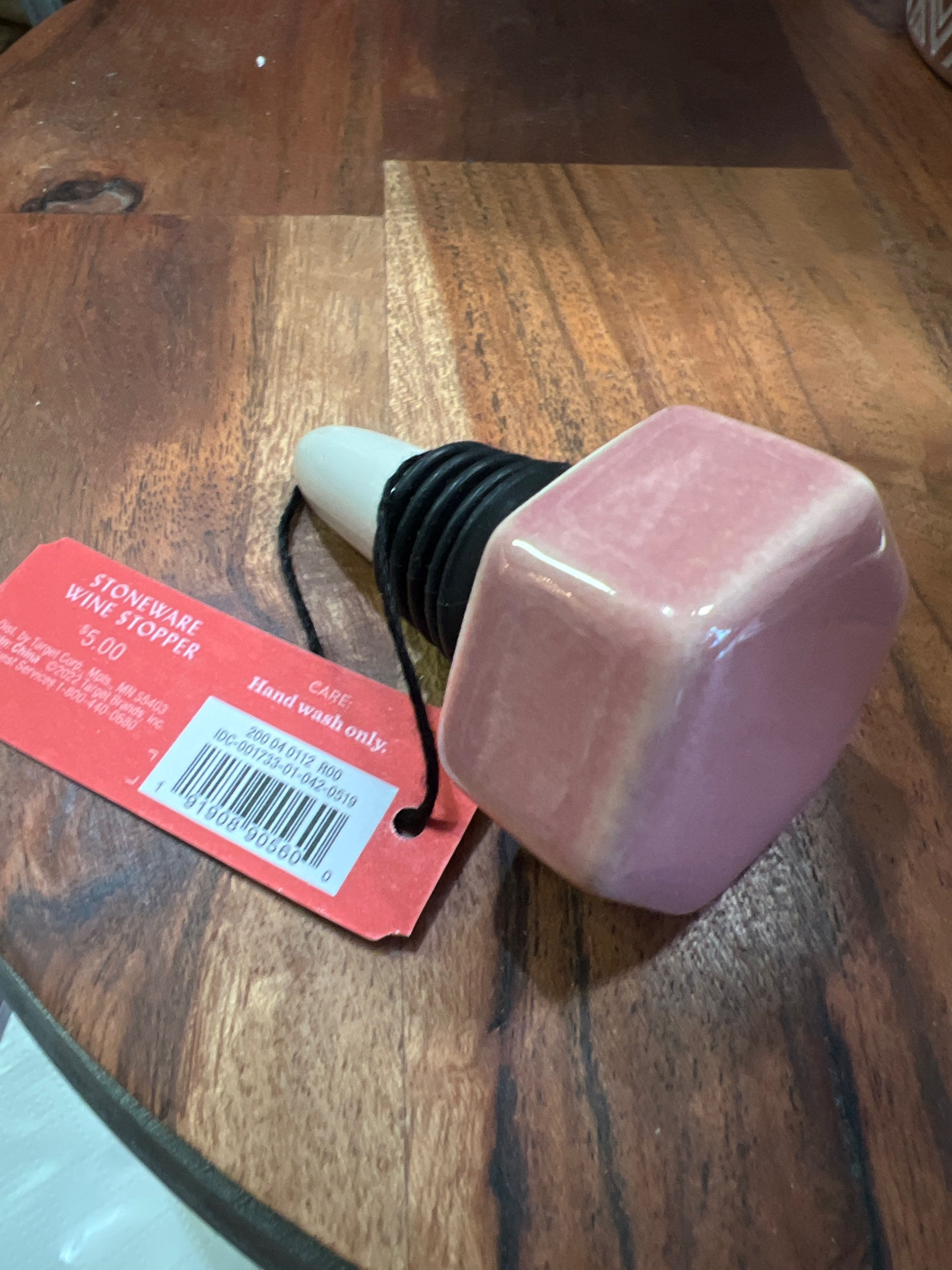 Opal house wine stopper pink