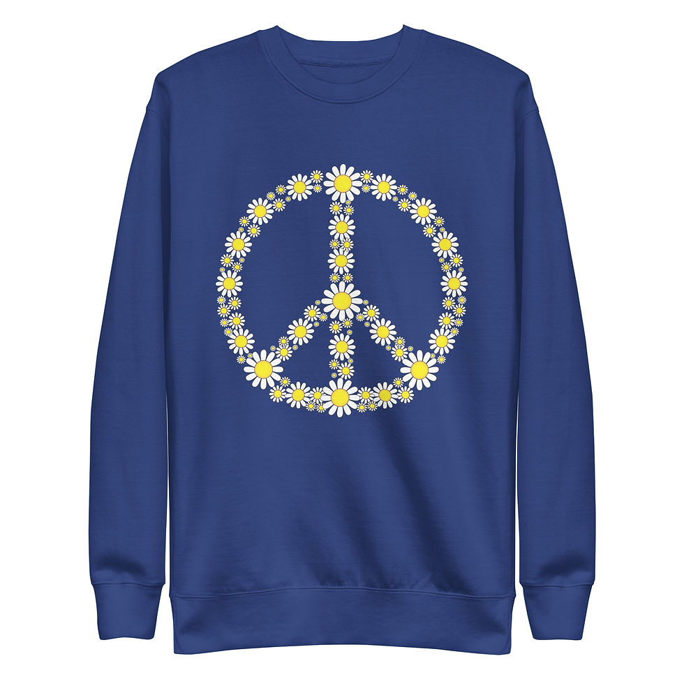 Thumbnail: DAISY PEACE SIGN - Unisex Premium Sweatshirt