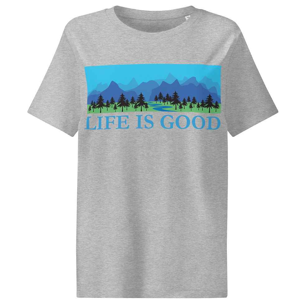 Thumbnail: LIFE IS GOOD (MOUNTAINS) - Women’s organic ribbed neck t-shirt