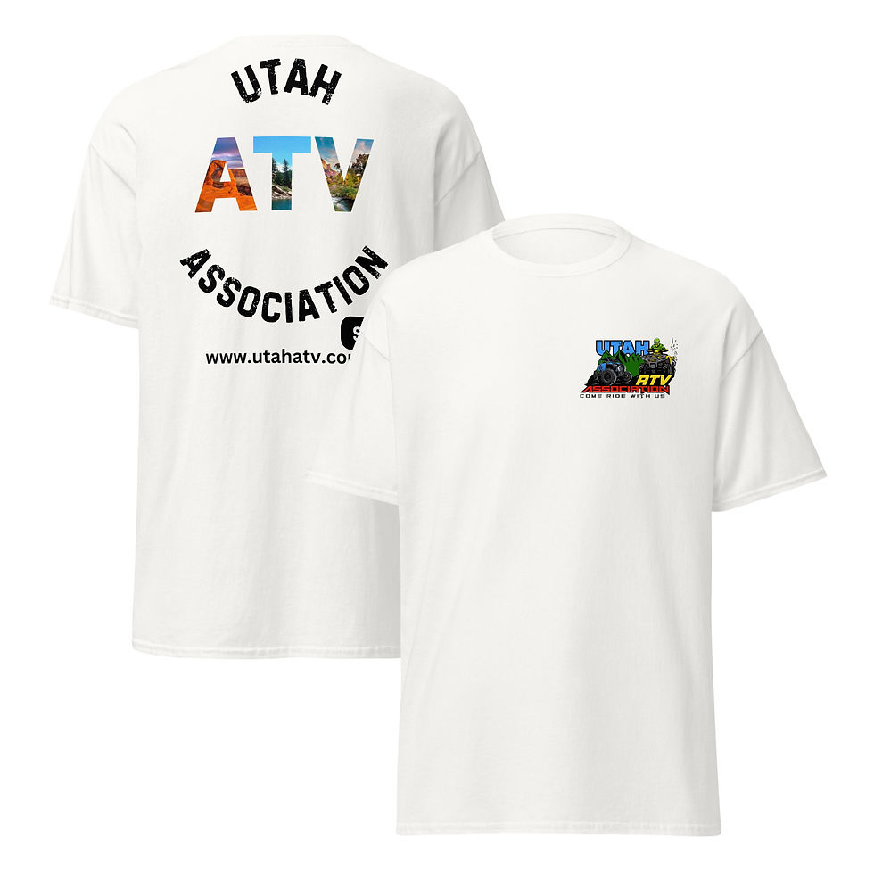 Thumbnail: Utah ATV (Black) Front and Back Print Unisex classic tee