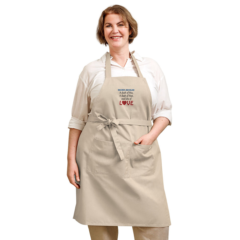 Thumbnail: Made With Love Embroidered Tan Organic cotton apron
