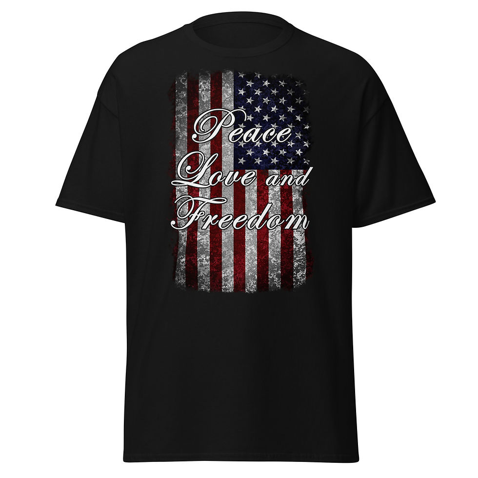 Thumbnail: Peace, Love and Freedom - Dark Unisex classic tee