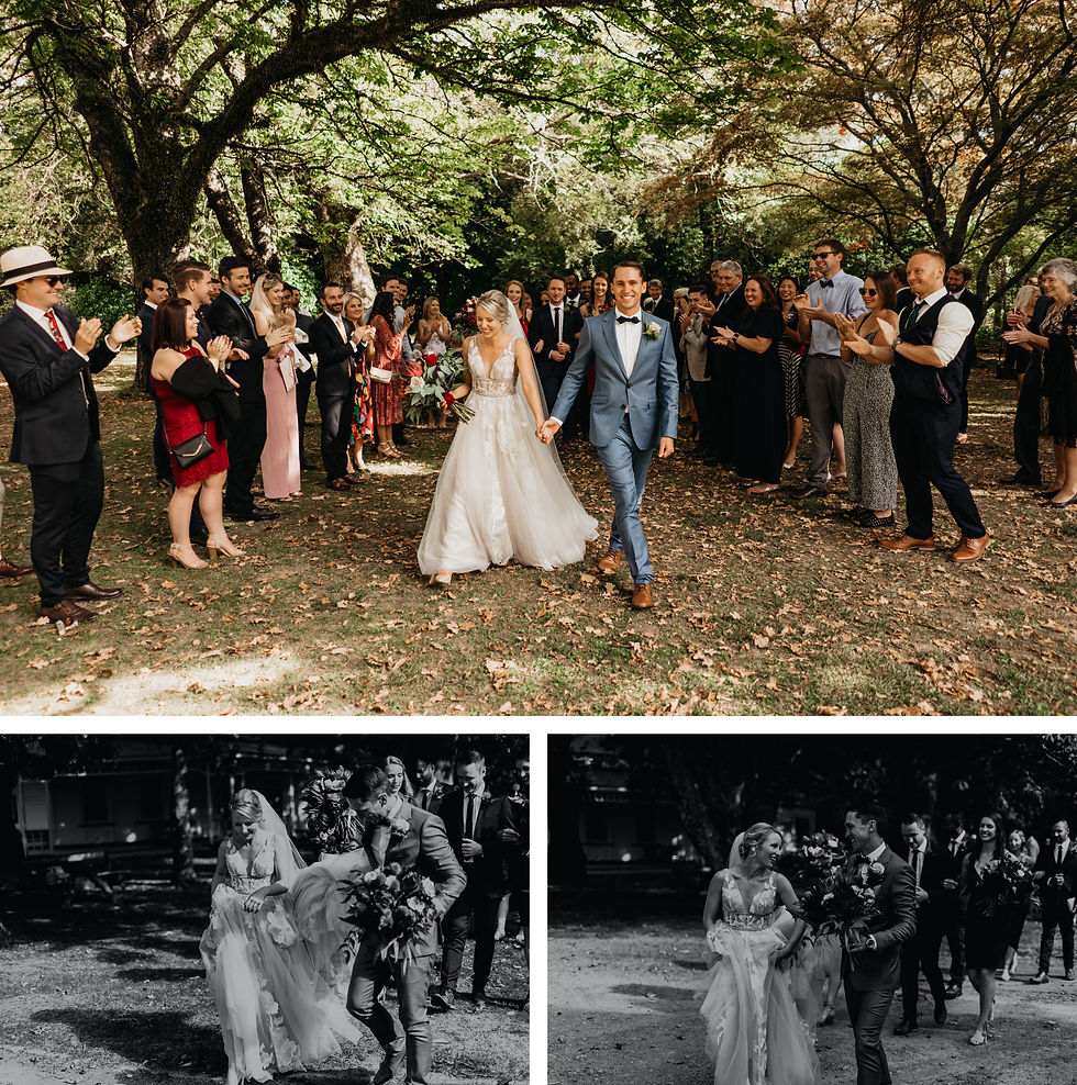 post wedding ceremony at rose & smith in featherston, captured by wanderlusting lovers