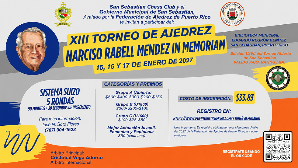 XIII Torneo de Ajedrez Narciso Rabell Méndez In Memoriam