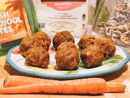 Carrot Cake Date Ball Recipe, Gluten-Free, Dairy-Free, No Sugar Added