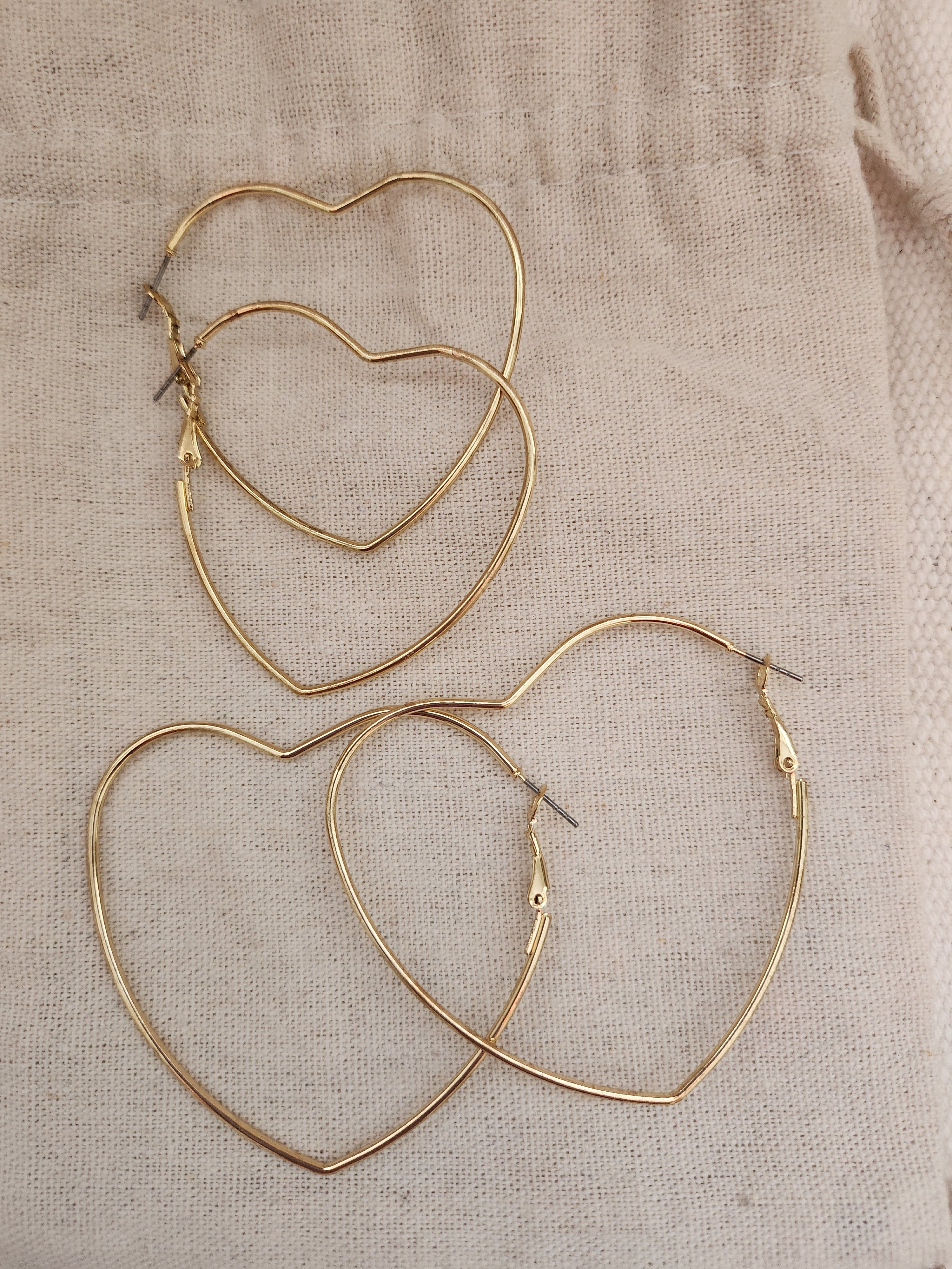 Heart shaped hoop earrings