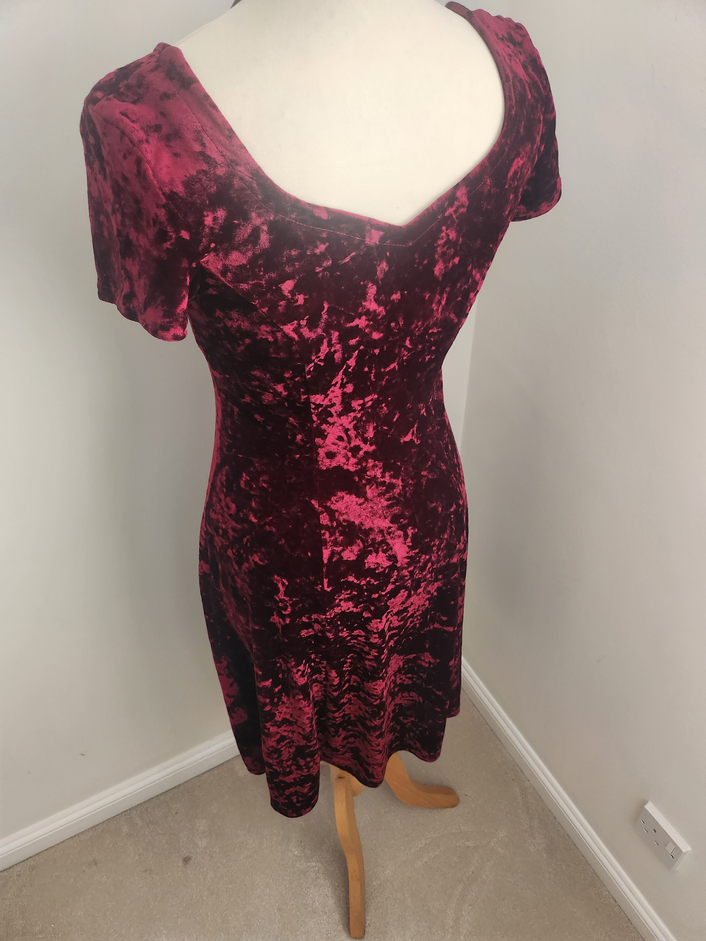 Crushed velvet party dress