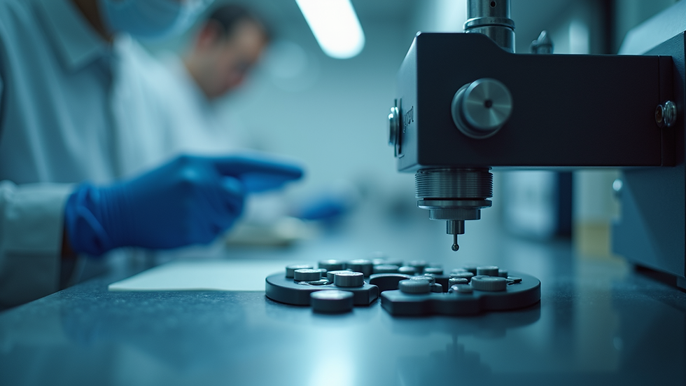 Close-up view of testing equipment measuring product durability in a lab