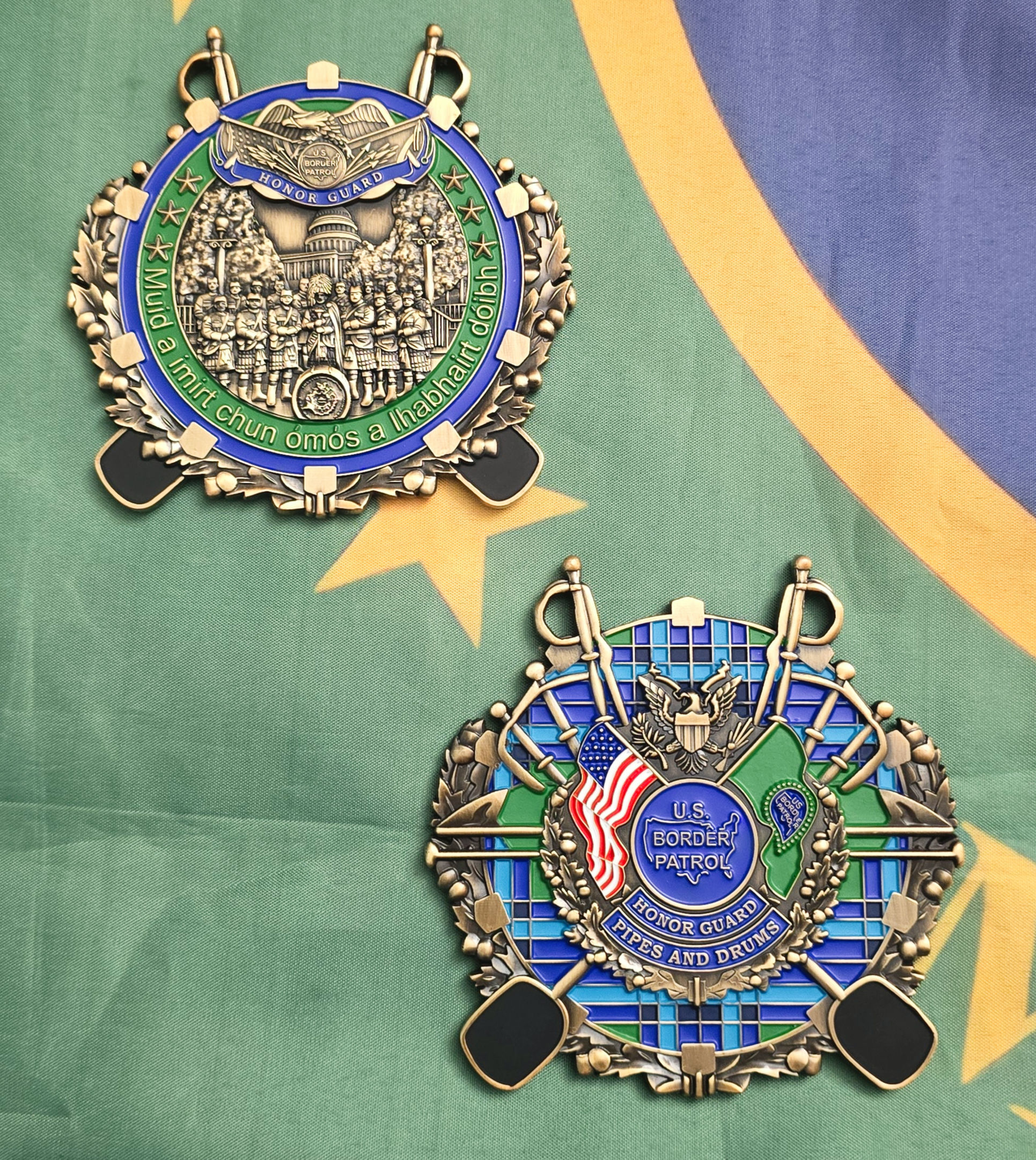 USBP Pipes and Drums, Huge 4in Challenge Coin
