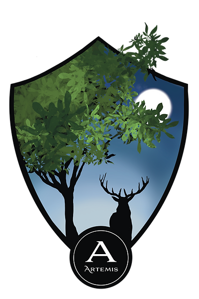 Icon for artemis which depicts a stag in front of a moonlit sky.