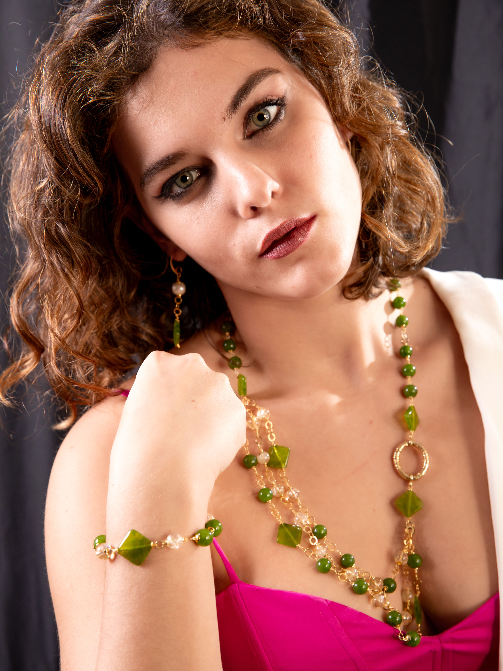 Collana Peridoto e Quarzo Citrino E10