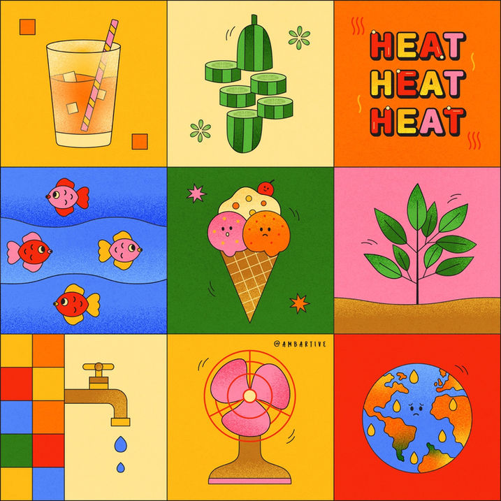 summer icons pattern