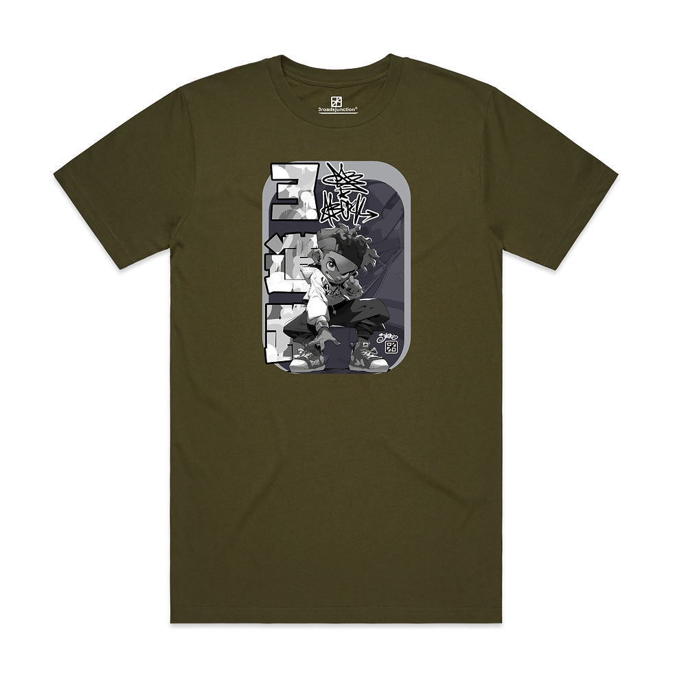 Thumbnail: khaki graffiti t-shirt front view