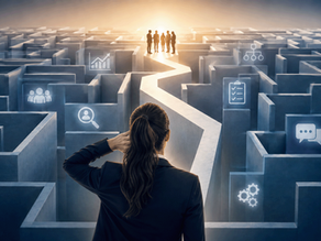 professional female facing maze