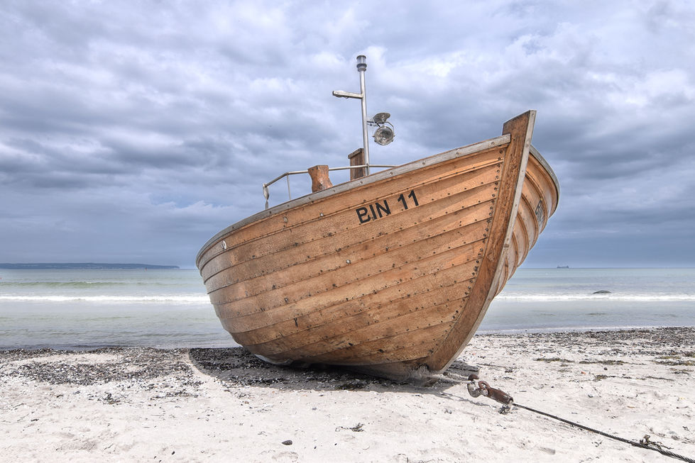 Ein tolles Fischerboot am Binzer Strand