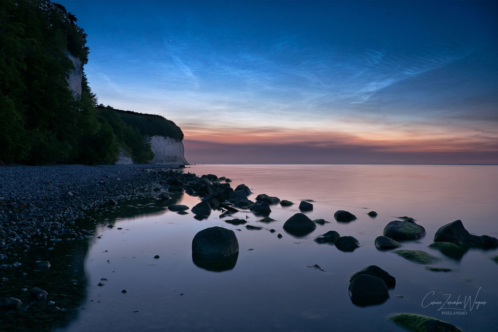 Seltene, leuchtende Nachtwolken zur Sommersonnenwende in der Piratenschlucht.
