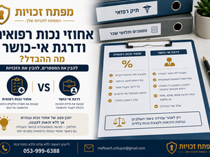 אחוזי נכות רפואית ודרגת אי־כושר- מה ההבדל?