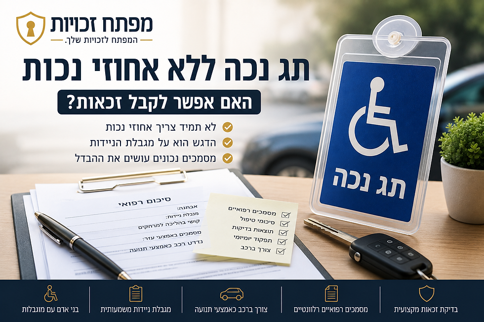תג נכה ללא אחוזי נכות – בדיקת זכאות ומסמכים
