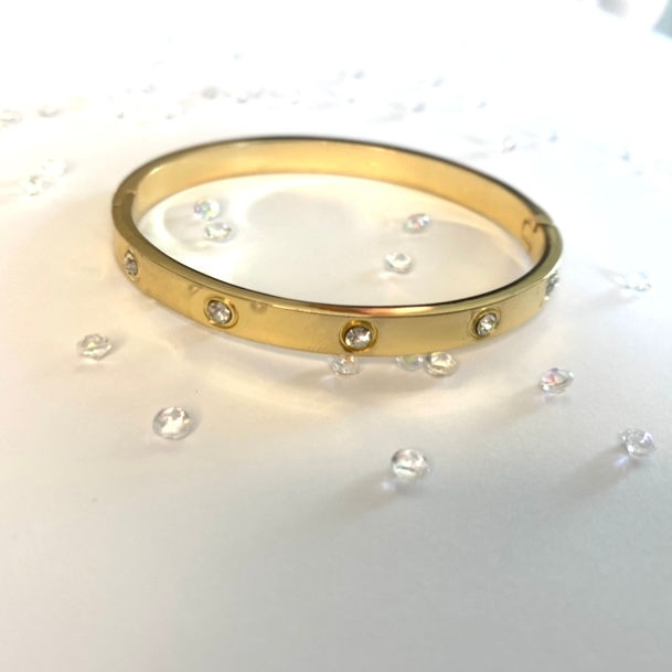 Thumbnail: Ethereal Gold Crystal Bangle