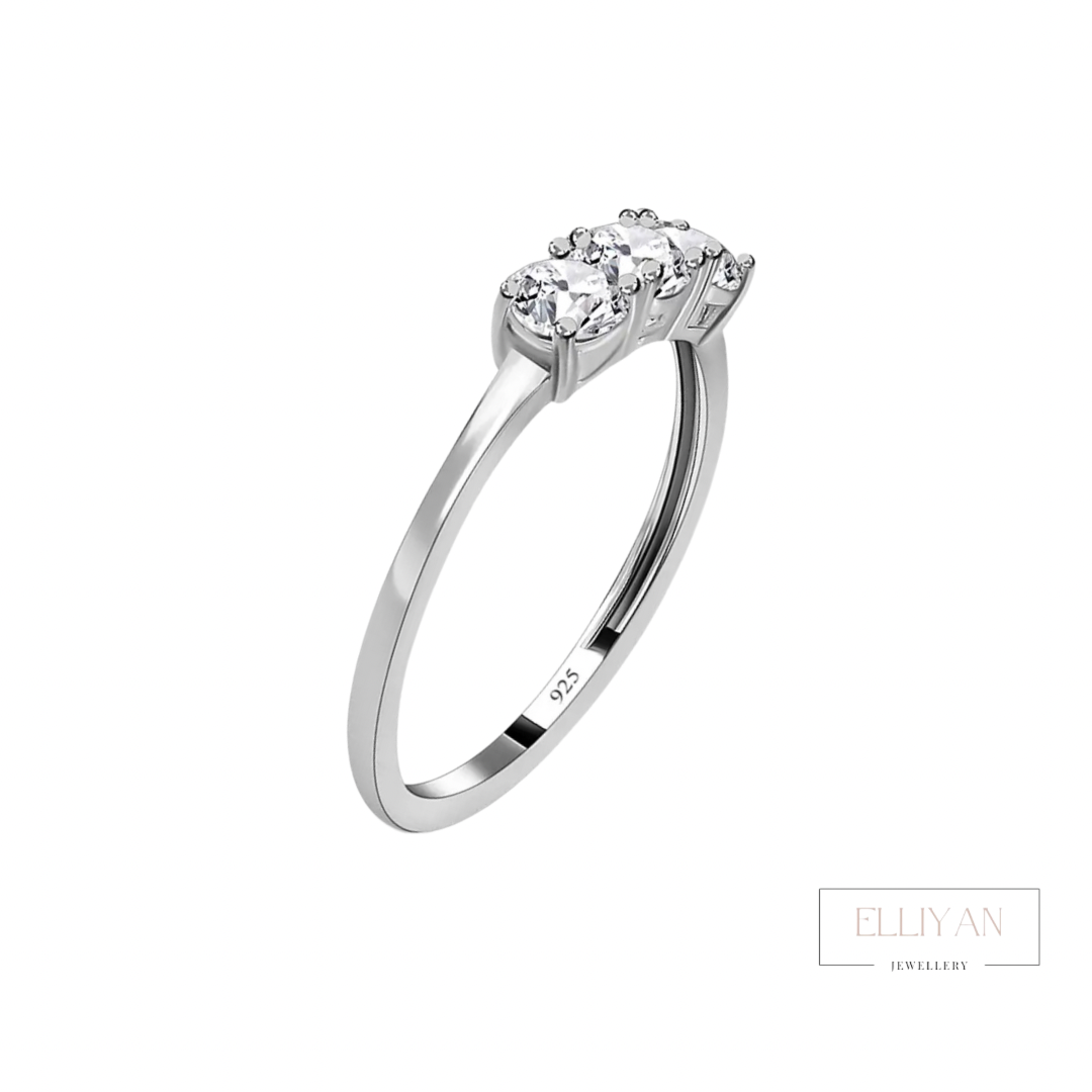 Past Present Future Sterling Silver Ring