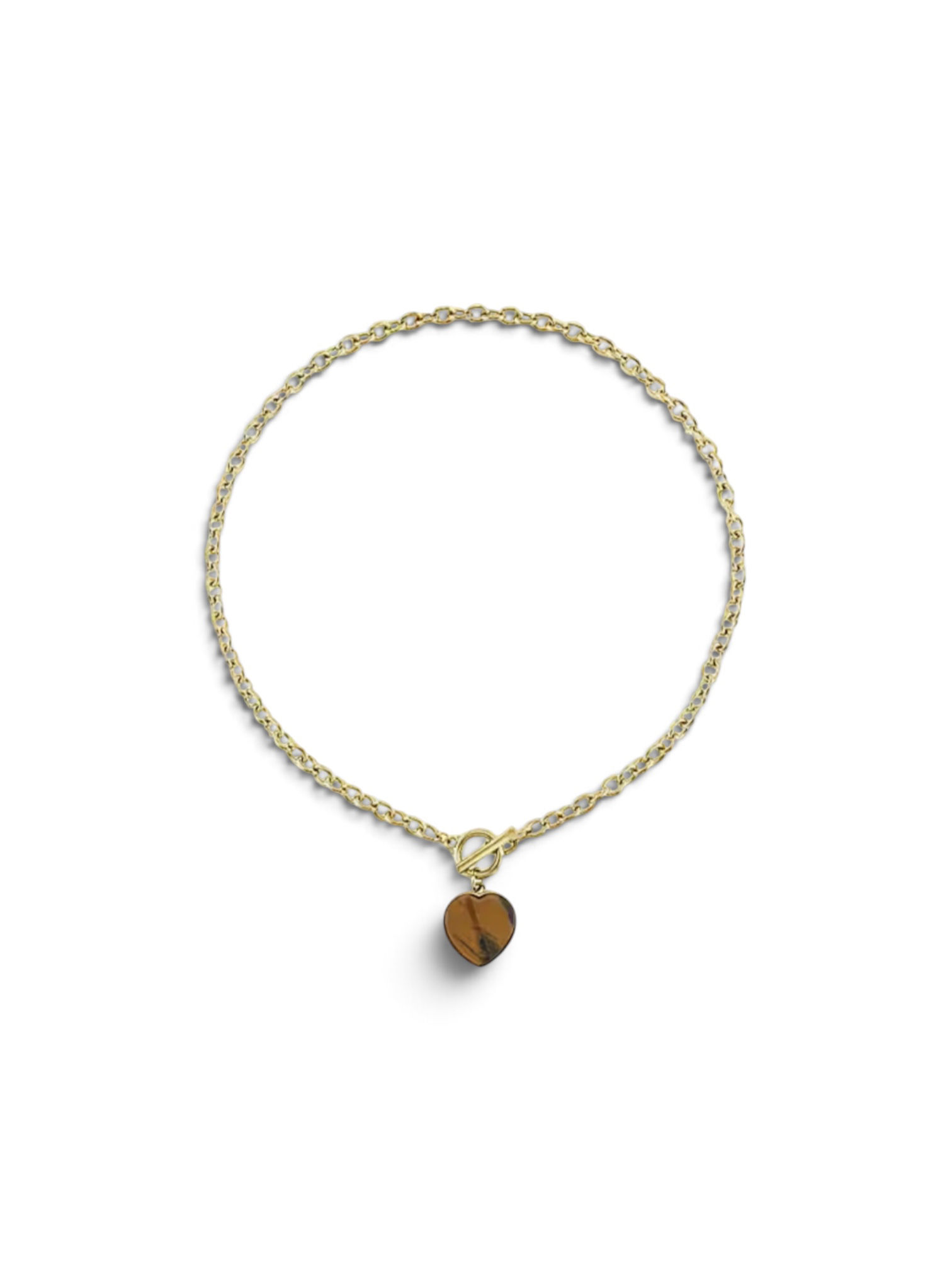 Tigers Eye T Bar Gold Chain Necklace