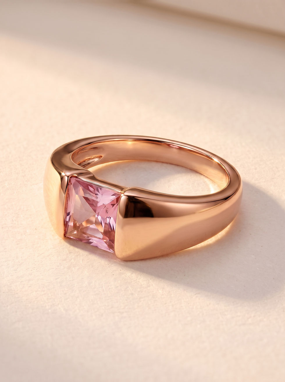 Anais Rose Gold Crystal Solitaire Ring