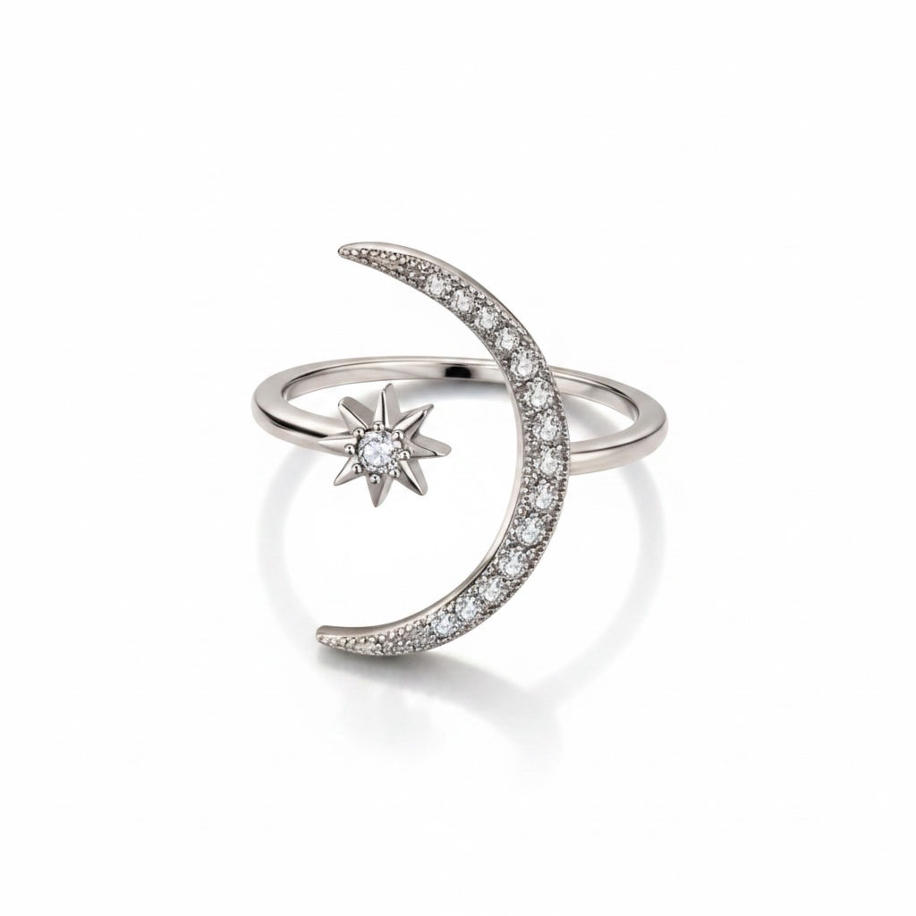 Cosmic Star Zirconia Sterling Silver Ring 