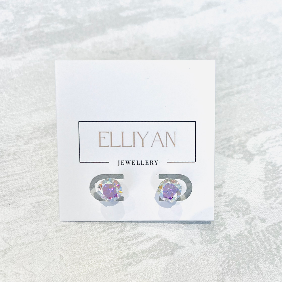 Thumbnail: Zoe Sterling Silver Clear Crystal Stud Earrings