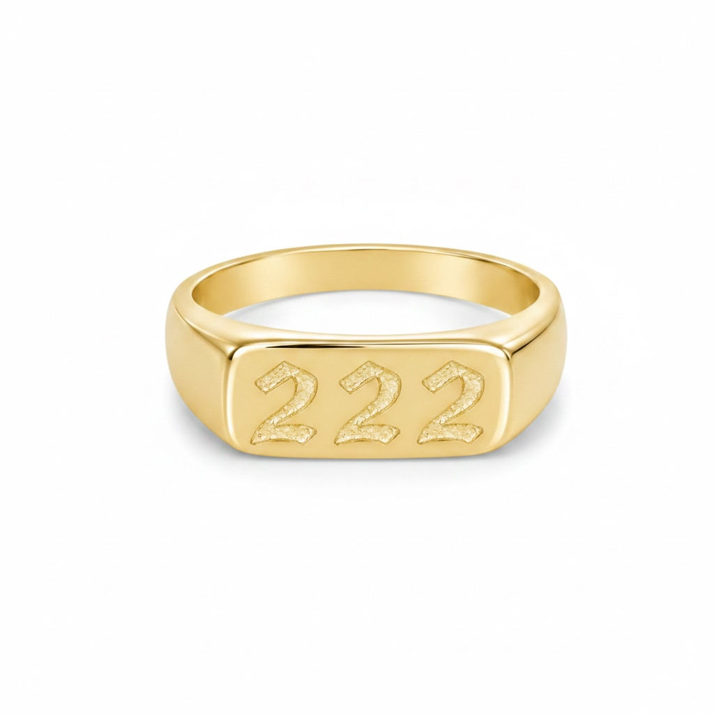 222 Trust the Universe Gold Numerology Ring