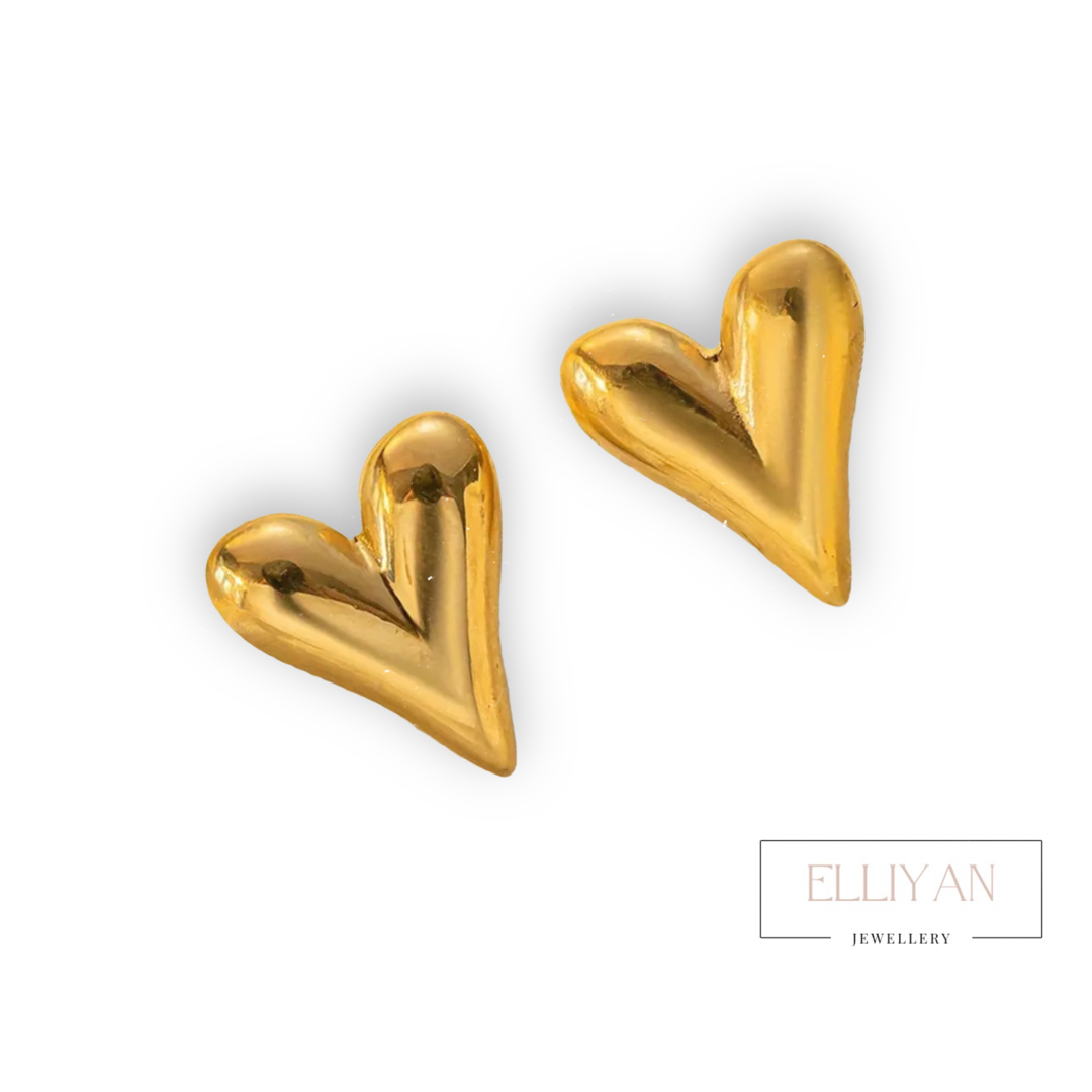 J’adore Heart Gold Stainless Steel Earrings