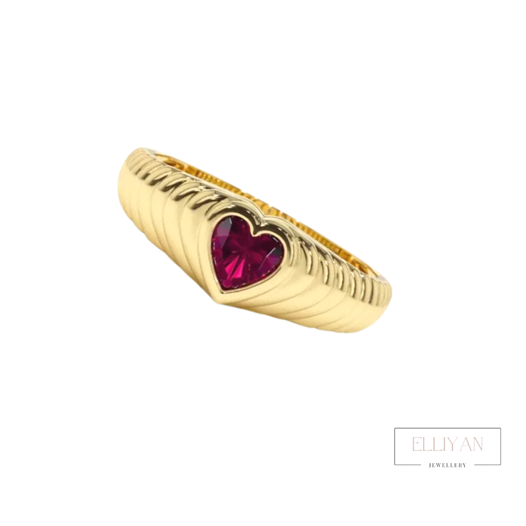 Juliette Heart Gold Ring