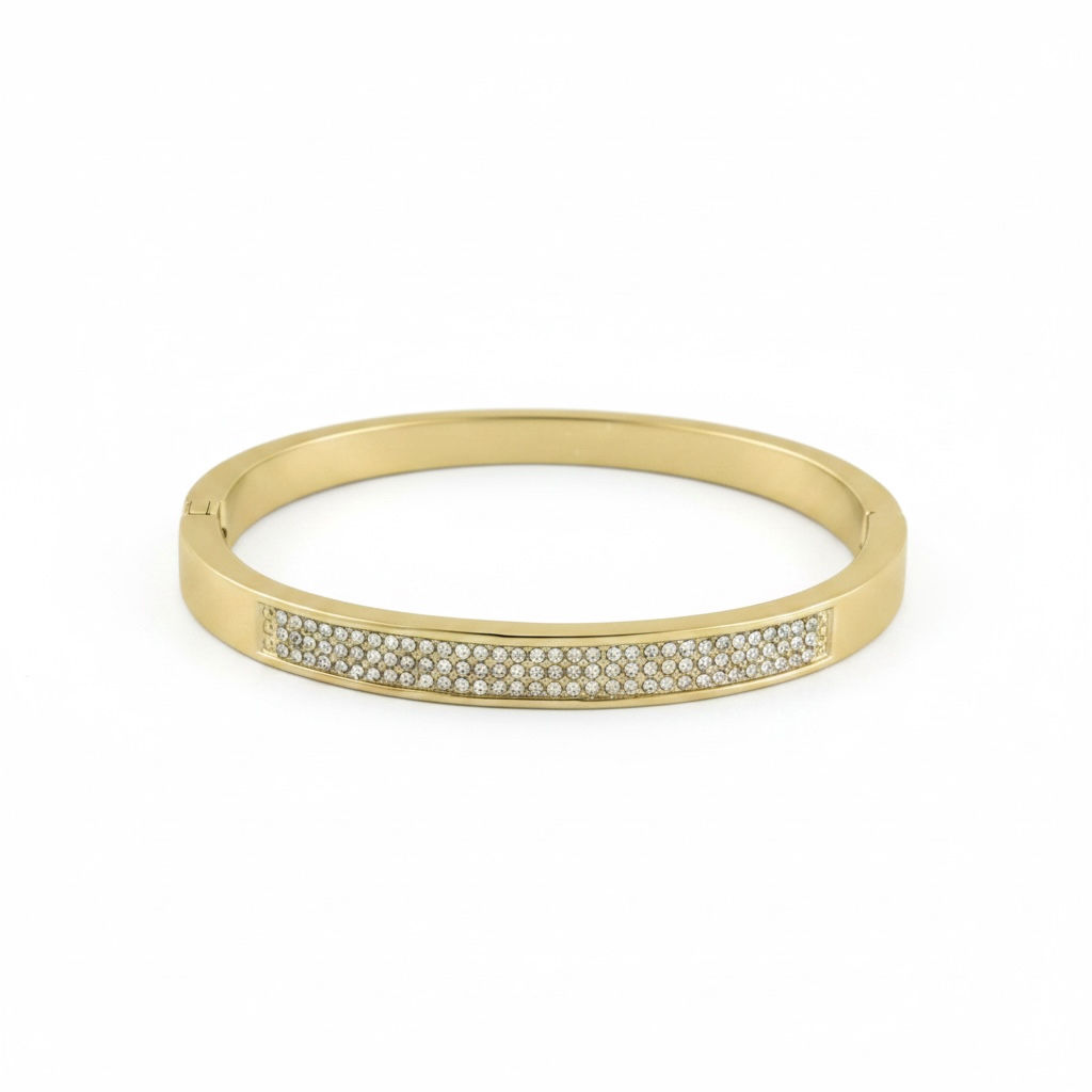 New York Bling Gold Crystal Bangle