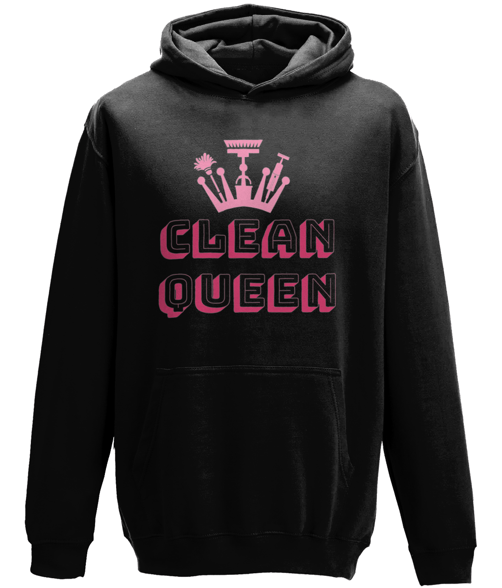 Clean Queen Black Print Hoodie