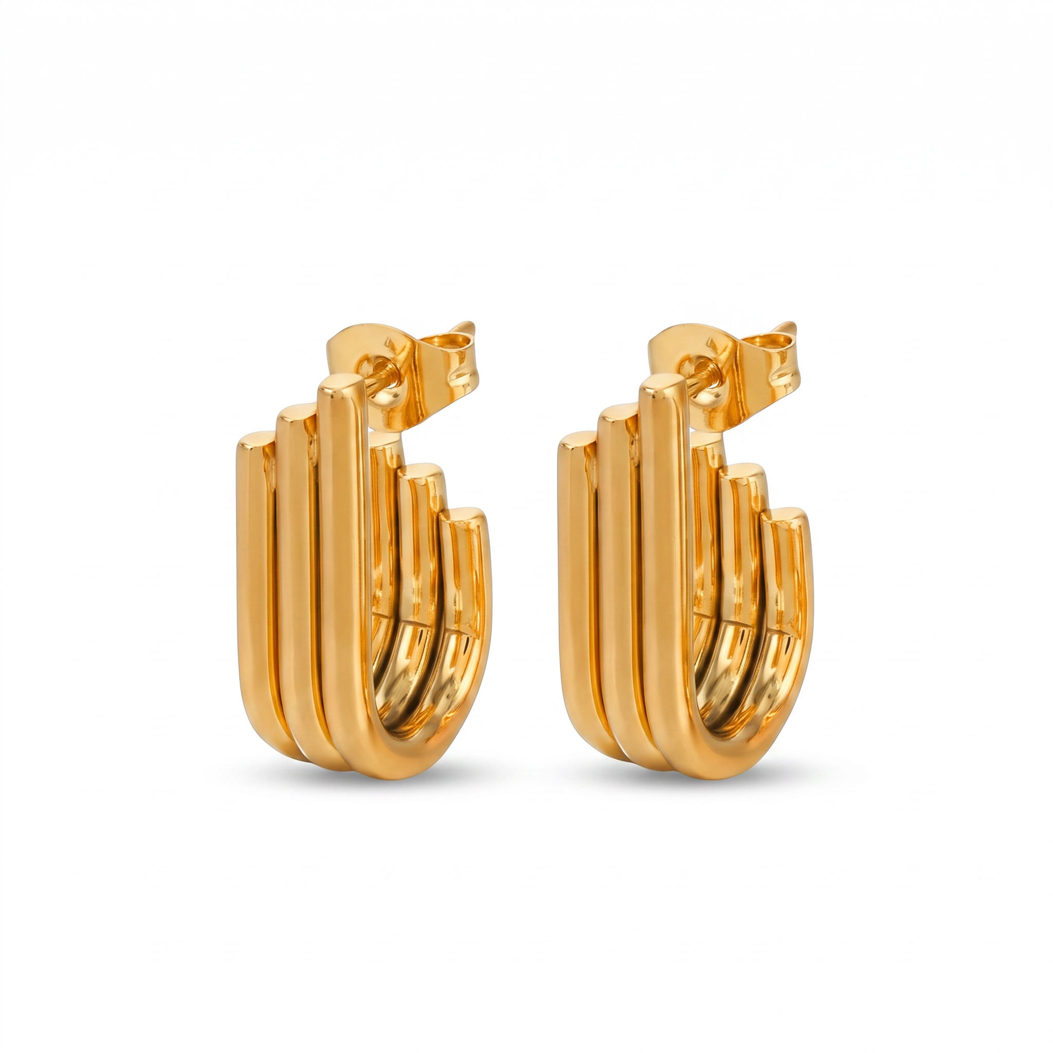 Chicago Gold Stainless Steel Earrings