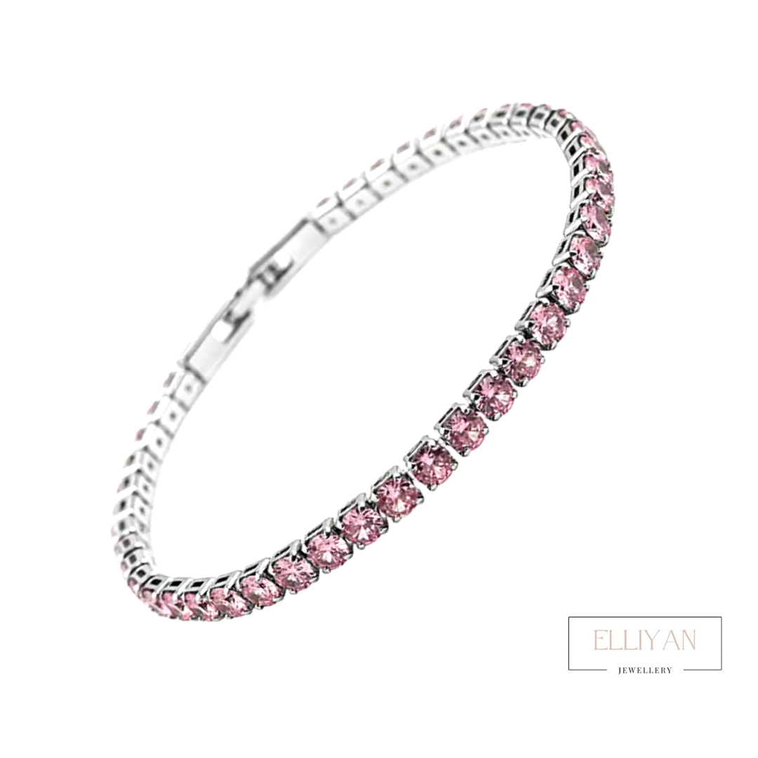 Penny Pink Paradise Silver Tennis Bracelet 