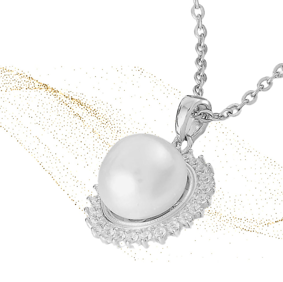 Thumbnail: Cleo Freshwater Pearl Crystal Sterling Silver Pendant