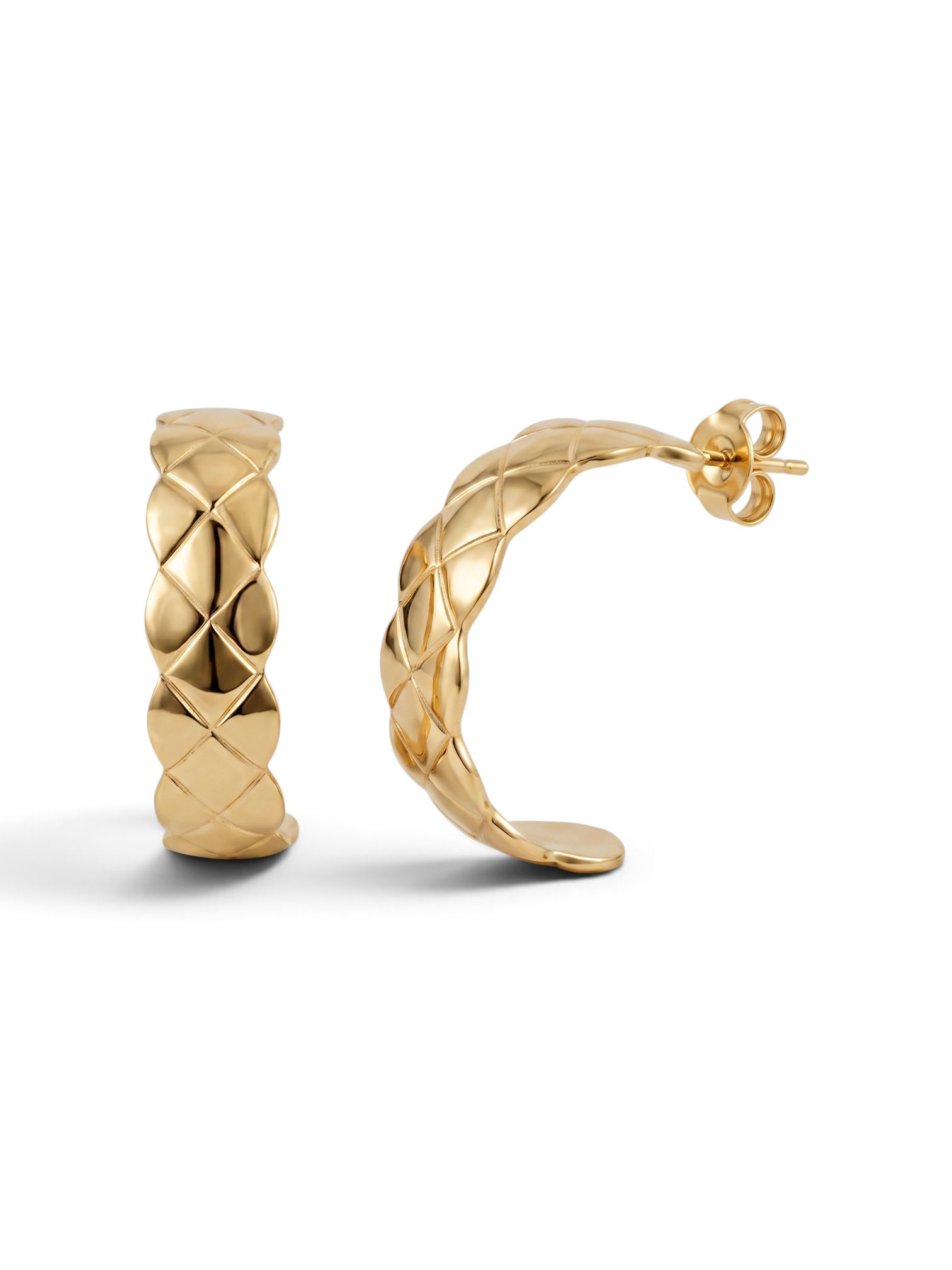 Golden Paddington Quilted Large Hoops 