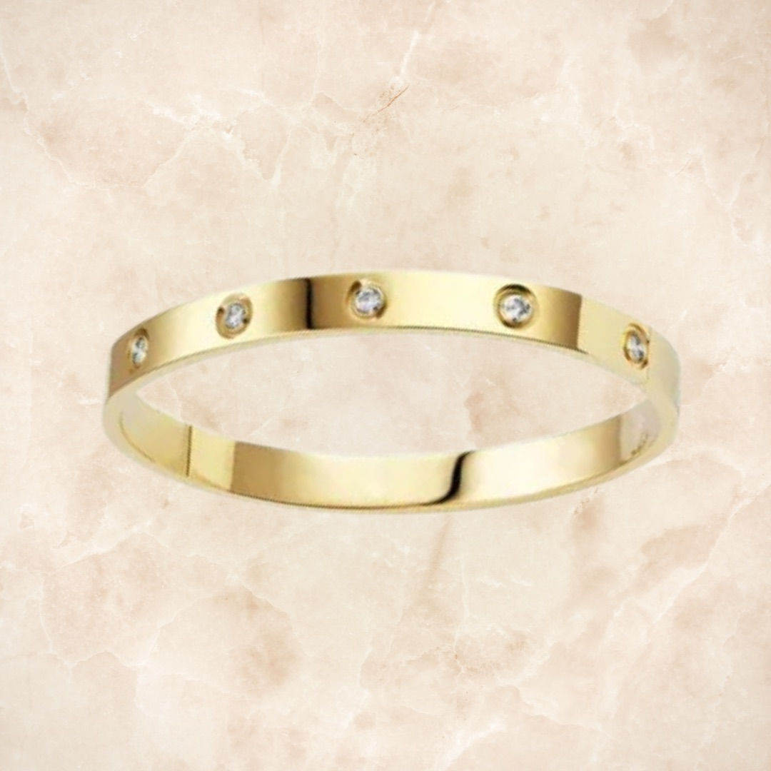 Ethereal Gold Crystal Bangle