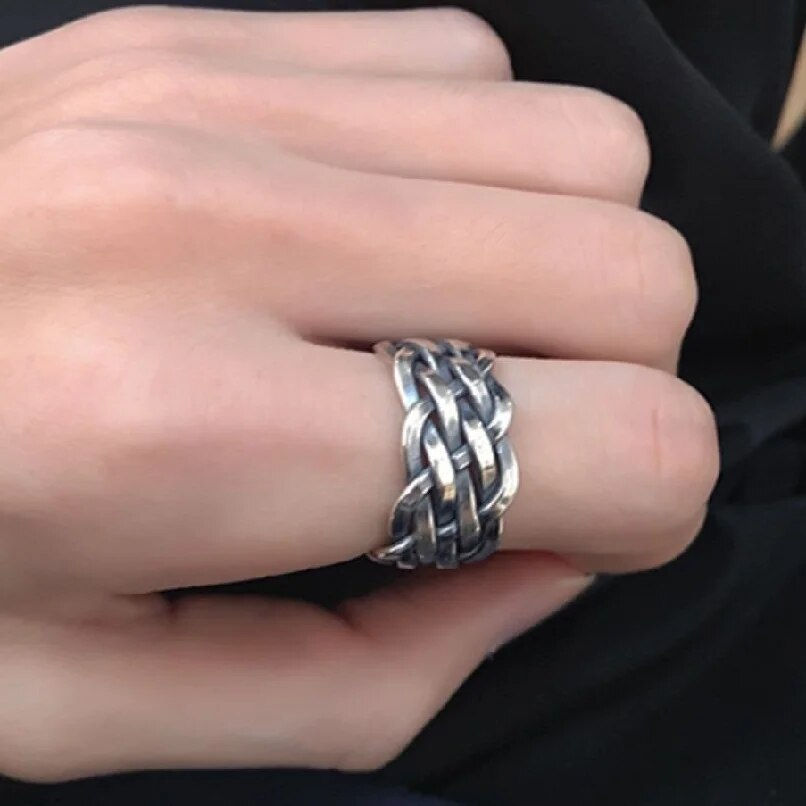 Thumbnail:  925 Silver Male Couple Braid Band
