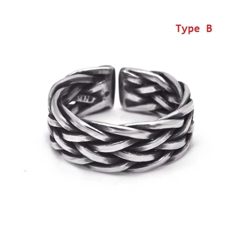 Thumbnail:  925 Silver Male Couple Braid Band