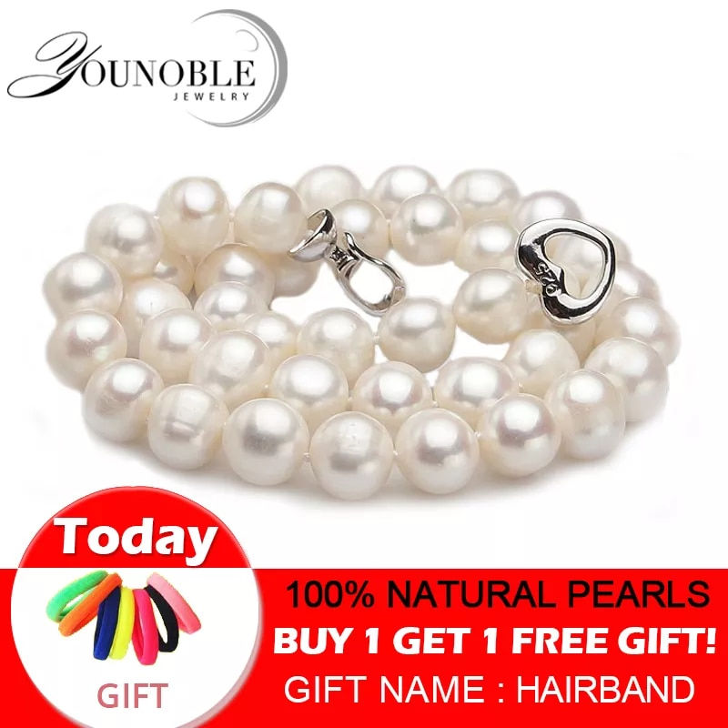 Thumbnail: Wedding Real Freshwater Round Pearl Necklace