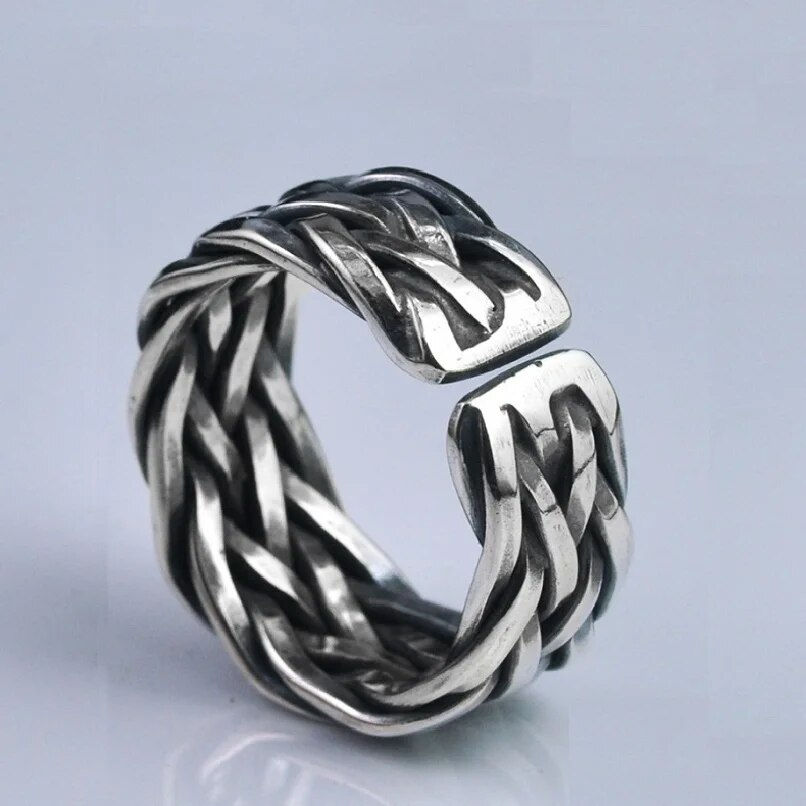 Thumbnail:  925 Silver Male Couple Braid Band