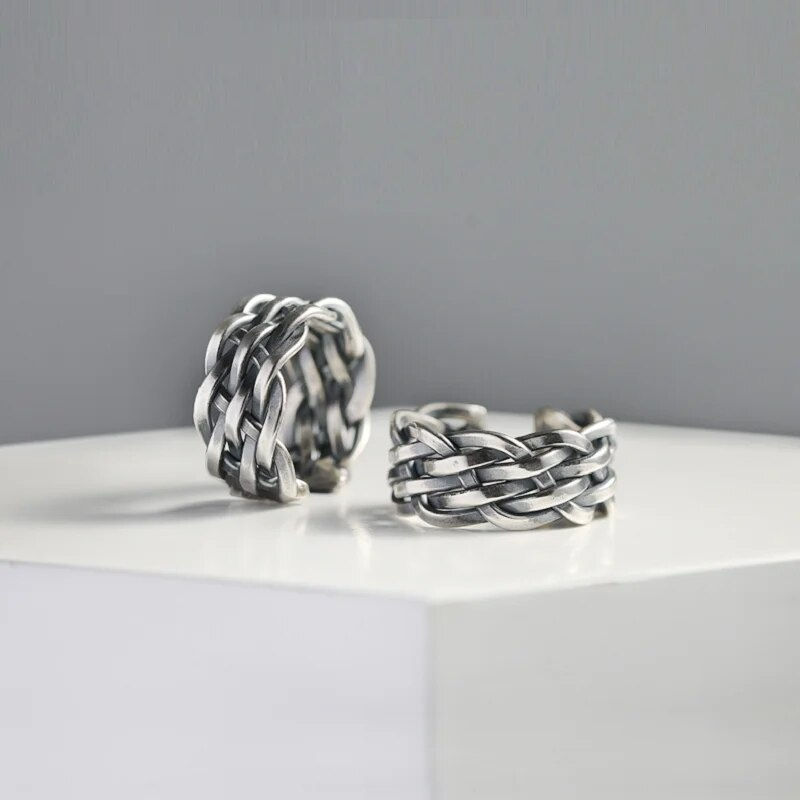 Thumbnail:  925 Silver Male Couple Braid Band