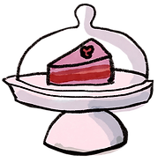 Illustration einer Torte auf einem Tortenteller.