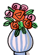 Illustration einer Blumenvase.